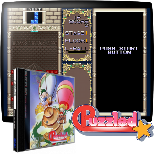 Video game screenshot for Puzzled - Existen dos pueblos, uno de hombres y otro de mujeres, que desde siempre han estado enfrentándose entre si en duras batallas, y tras tanta lucha, han acabado sucumbiendo todos sus habitantes, excepto los ancianos, los niños y las niñas de cada pueblo. Han sido tantas las disputas y tan terrible el precio, que el dios del sol ha tomado parte del asunto y ha construido altas murallas que rodean a los pueblos y una enorme torre como jamás nadie había visto ninguna, situada justo en medio de ambas poblaciones, para así servir de barrera e impedir que se sigan atacando. Sin embargo, las construcciones son tan altas, que se han quedado sin Sol. Conocedores de sus errores, ambos pueblos han decidido mandar cada uno un globo con un mensajero y una mensajera, respectivamente, y suplicar el perdón. Nuestro objetivo es poder llegar a la cima y así poder darle el mensaje a su destinatario.
