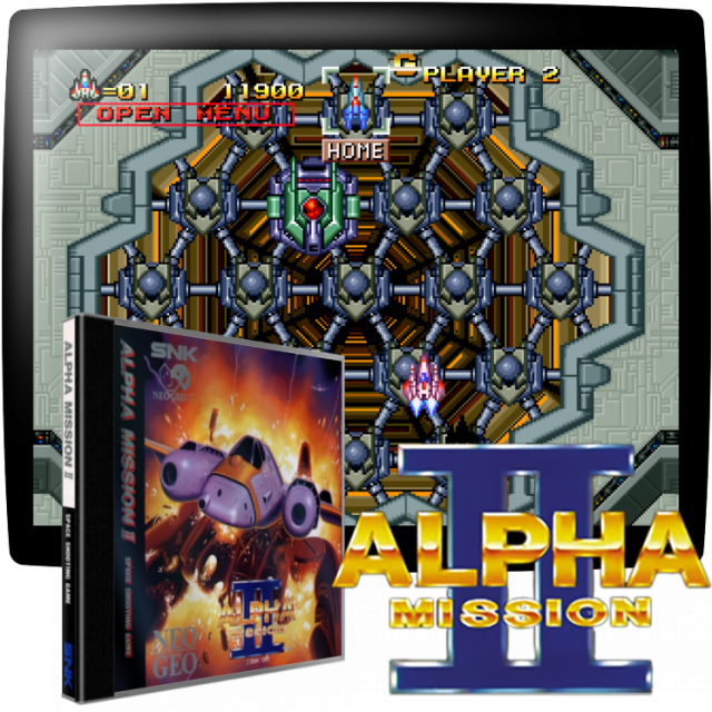 Video game screenshot for Alpha Mission II - Se pensó que la pesadilla lunar que duro 200 años con una sangrienta guerra espacial había terminado en la "original" MISIÓN ALFA. Pero ahora, con el advenimiento de armas técnicamente más sofisticadas, el malvado "Fulvar" y su "Alianza Siete Estrellas" han vuelto a destruir todos los planetas que se encuentran en su camino hacia el objetivo final ... ¡ La Tierra! Ahora en el año de 2525 tu misión como piloto del nuevo SYD-FX es usar todas las armas a su disposición para librar a la galaxia de una vez por todas del mal que ahora domina y amenaza a la Tierra. Prepárate ... ¡puede que nunca vuelvas!