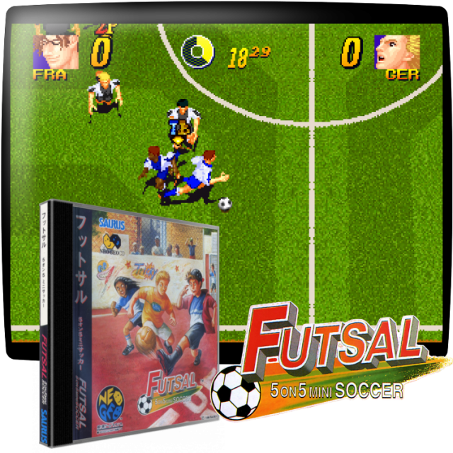Video game screenshot for Futsal : 5 On 5 Mini Soccer - Elige entre 16 equipos e intenta ganar el último campeonato del mundo de fútbol sala. Dos diferentes modos de juego te darán más diversión en este juego de futbol lleno de acción. Juega contra la consola o un cara a cara para determinar quién es el verdadero campeón de fútbol sala.