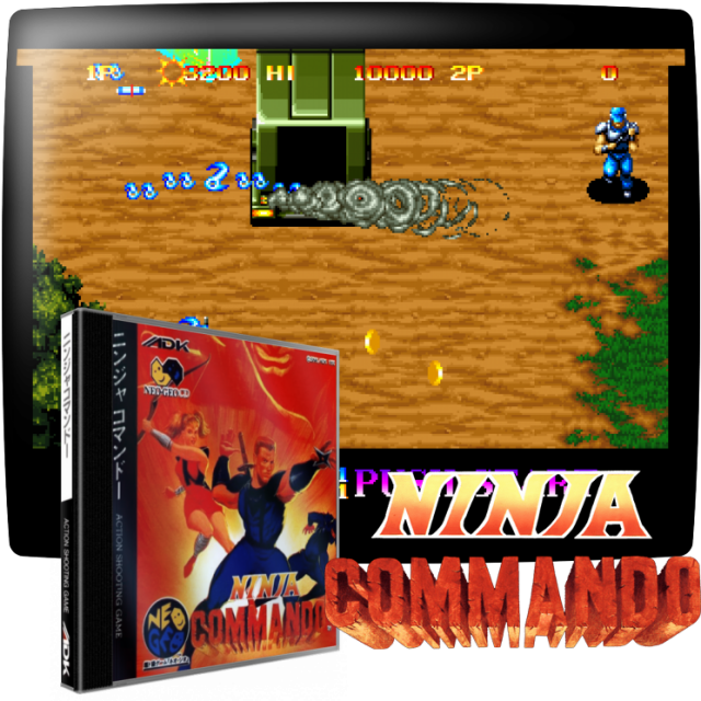 Video game screenshot for Ninja Commando - La Corporación Marte ha causado un problema en el continuo del tiempo, y depende de los comandos ninja ir tras Spider, líder del MC, y detener su malvado trabajo.
Como uno de los tres comandos ninja, debes luchar contra tus oponentes a través de diferentes períodos de tiempo, como la era primitiva, la era egipcia y la era de la guerra civil japonesa. Cada uno de los comandos ninja tiene su propio estilo de ataque y un superpoder especial de "truco ninja". Las cajas y otras unidades de almacenamiento pueden romperse para revelar los potenciadores que mejoran tus armas. Los jefes son figuras históricas con superpoderes e incluyen un dinosaurio, un samurái medieval, un faraón egipcio, etc. Las escenas de corte se producen entre los diferentes períodos de tiempo.